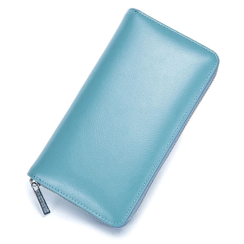Genuine Leather Bags RFID Wallet 36 Card Holders Phone Case — Black | KIMLUD