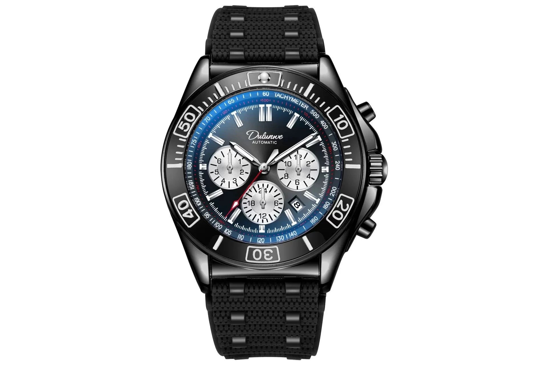 Sport Chronograph Watch With Subdials And Luminous Numerals — Green | KIMLUD