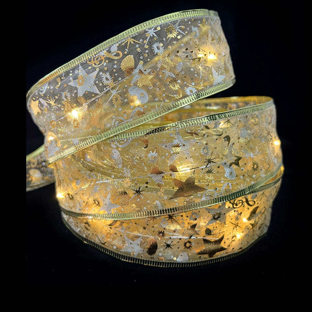 Christmas Tree Led Pendant Gilding Ribbon Christmas