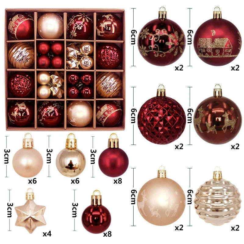 KIMLUD, Christmas Tree 42 Scenes Christmas Decorations, KIMLUD Womens Clothes