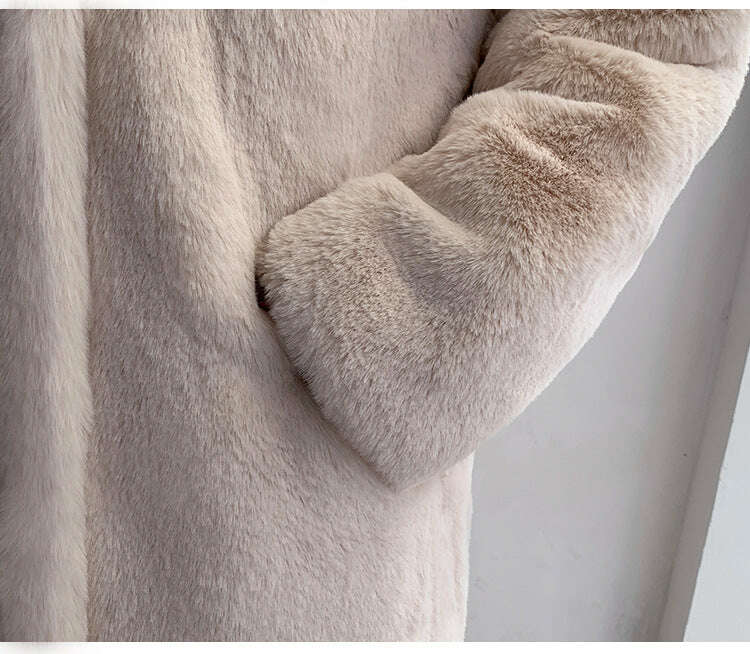 KIMLUD, 2024 New Winter Hooded Women Faux Fur Coat Ladies Thick Warm Long Fur Jacket Soft Tedy Female Loose Faux Fur Coats Outwear Parka, KIMLUD Womens Clothes