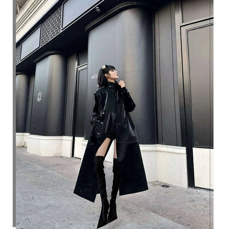 retro-fancy-black-textured-windbreaker-for-women-2025-winter-new-high-neck-temperament-waist-controlled-long-fur-coatkimlud-womens-fashion-34608754