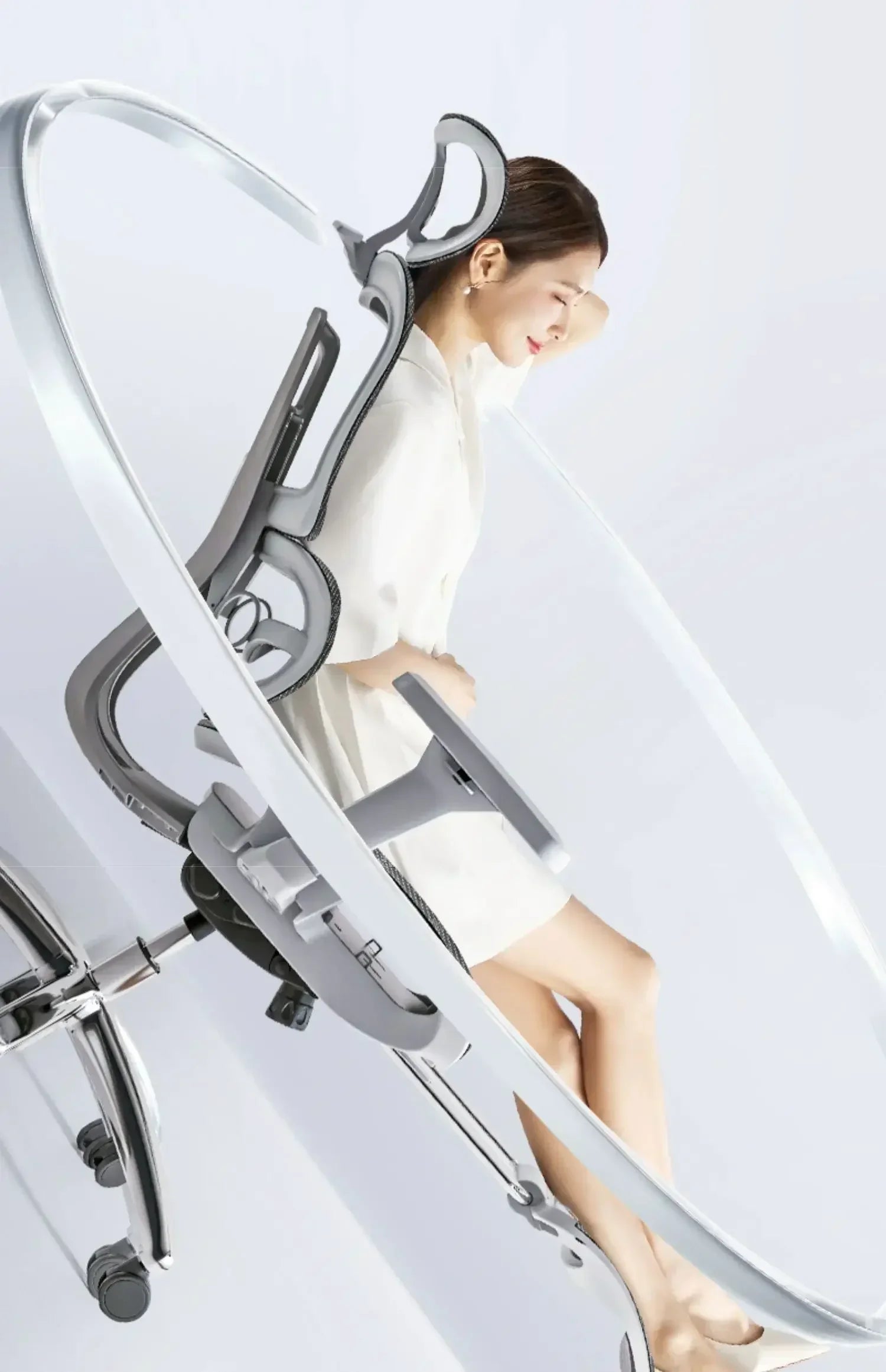 Ergonomic Mesh Office Chair With Wheels — Gray | KIMLUD