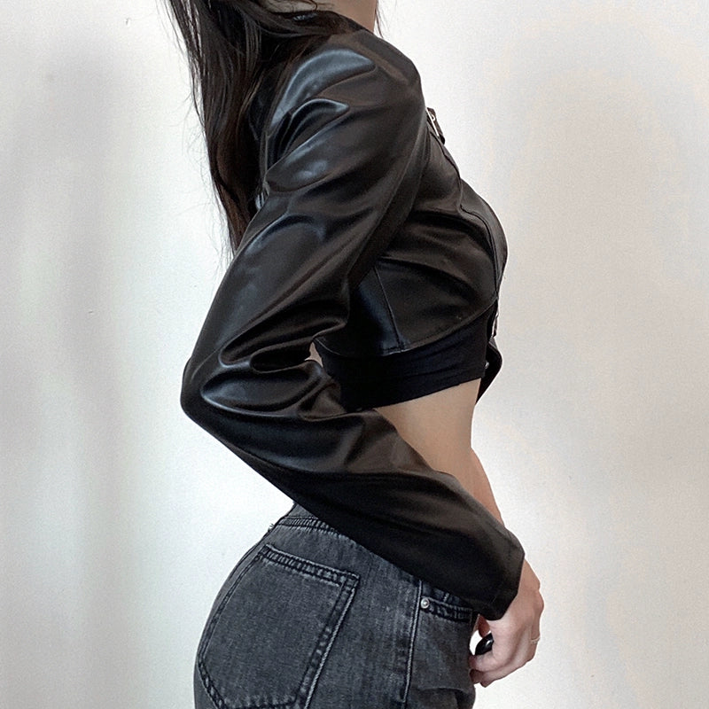 European and American Women's Clothing Piku Ins-Style One-Shoulder Jacket