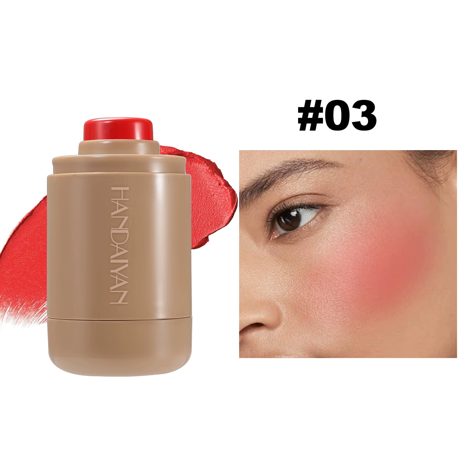 Cyber Celebrity Style New Arrival Haili Rhode Same Style Blush Repair Nature Matte Portable Lip and Cheek Dual-Use Pocket Blush Stick
