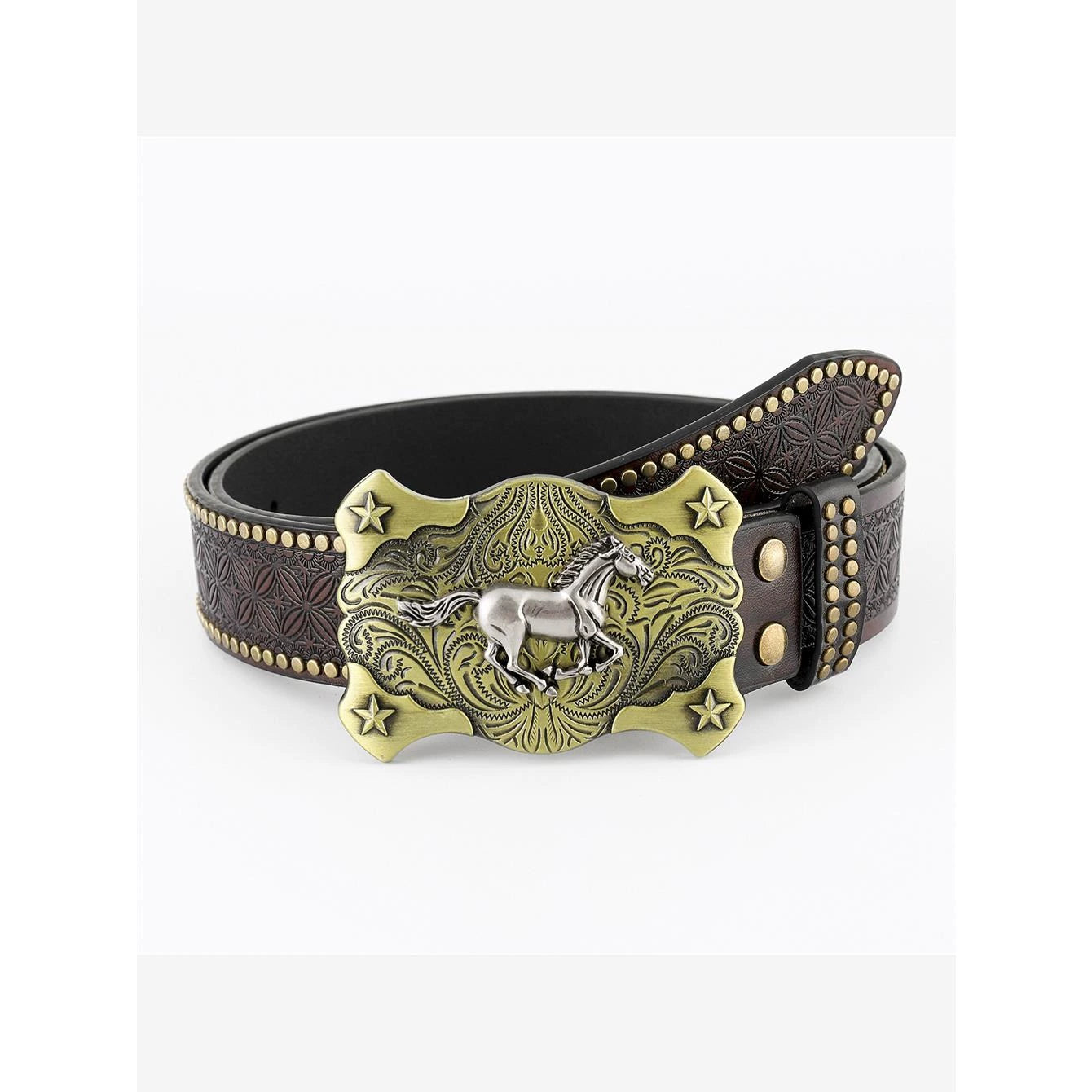 KIMLUD, Denim Belt Cow Head Large Plate Buckle Trendy Denim Belt Cow Head, KIMLUD Womens Clothes