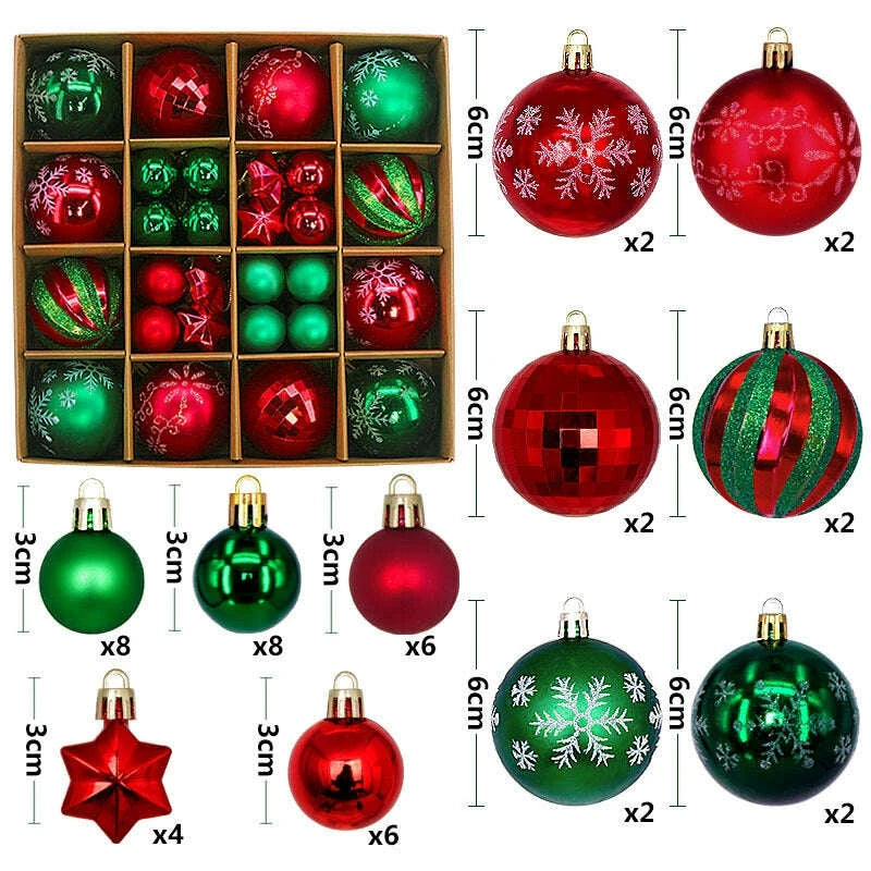 KIMLUD, Christmas Tree 42 Scenes Christmas Decorations, KIMLUD Womens Clothes