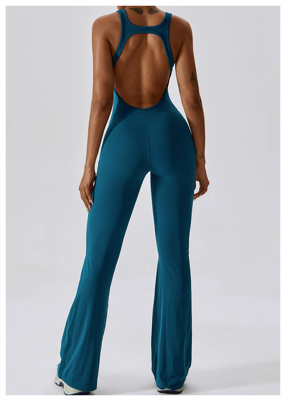 Open Back Quick-Drying Slightly Flared Dance Yoga Clothes Jumpsuit