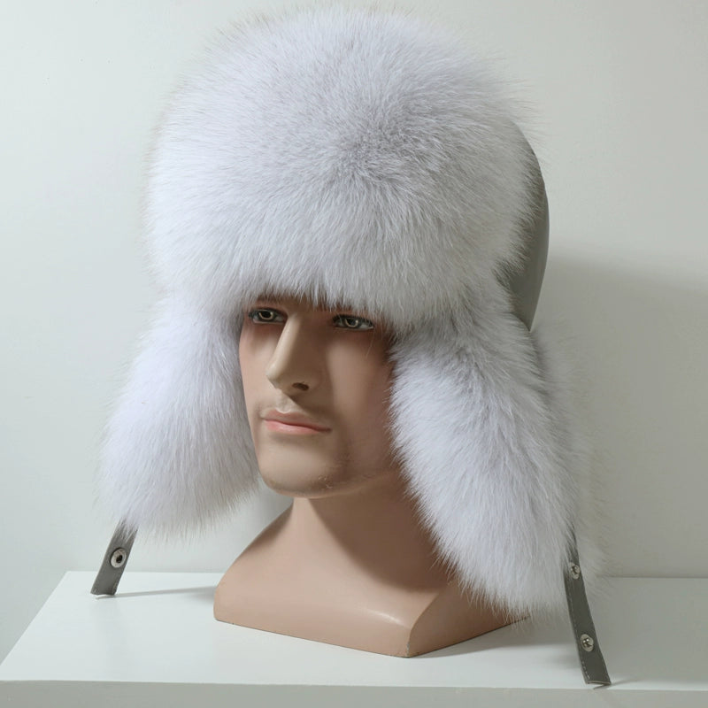 KIMLUD, Winter Middle-Aged and Elderly Raccoon Fur Leather Men Ushanka, KIMLUD Womens Clothes