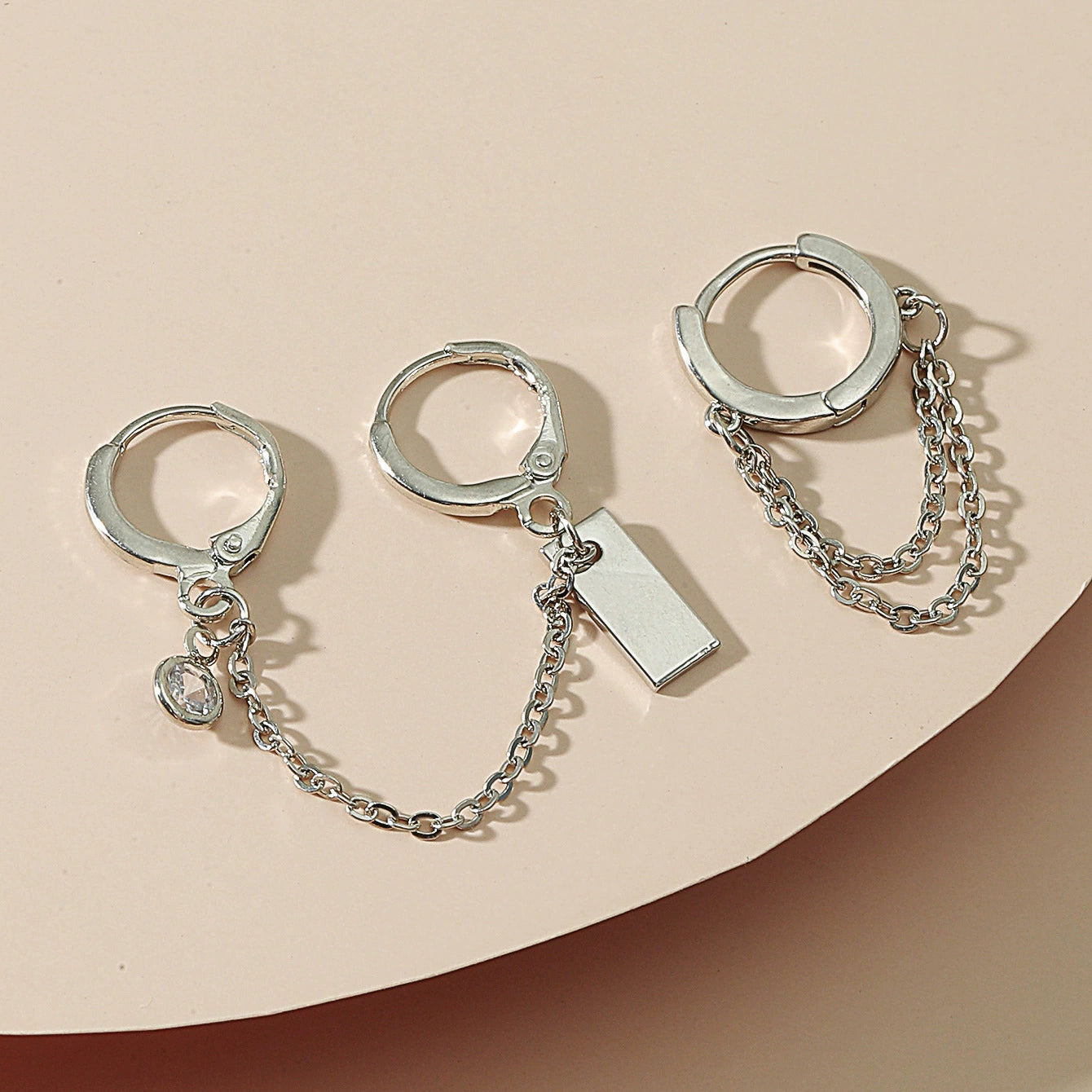 Instagram Fashion Chain Ear Clip Hip-Hop Asymmetric Circle