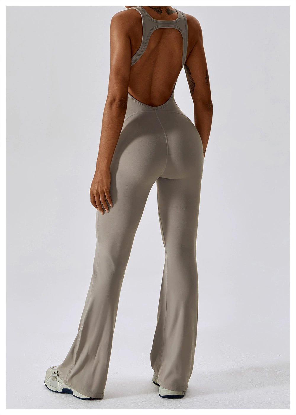 Open Back Quick-Drying Slightly Flared Dance Yoga Clothes Jumpsuit
