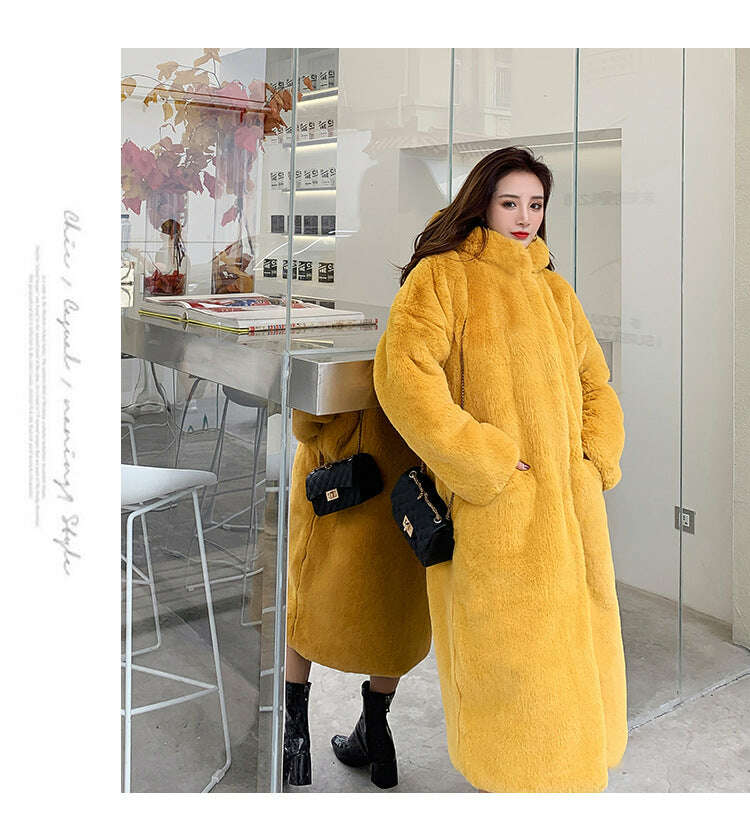 KIMLUD, 2024 New Winter Hooded Women Faux Fur Coat Ladies Thick Warm Long Fur Jacket Soft Tedy Female Loose Faux Fur Coats Outwear Parka, KIMLUD Womens Clothes
