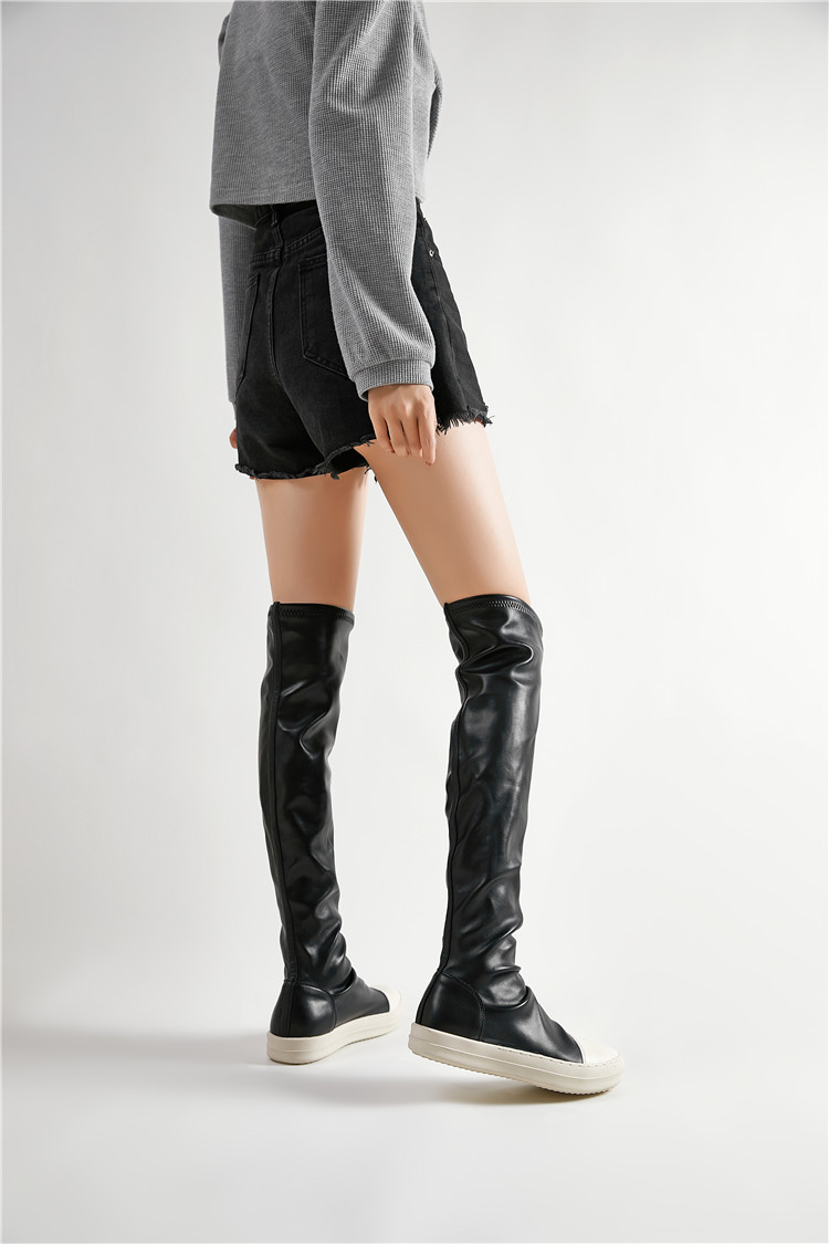 Boots All-Matching round Toe Flat Bottom Fleece-Lined over the Knee Boots