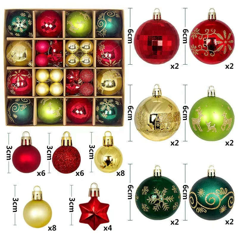 KIMLUD, Christmas Tree 42 Scenes Christmas Decorations, KIMLUD Womens Clothes
