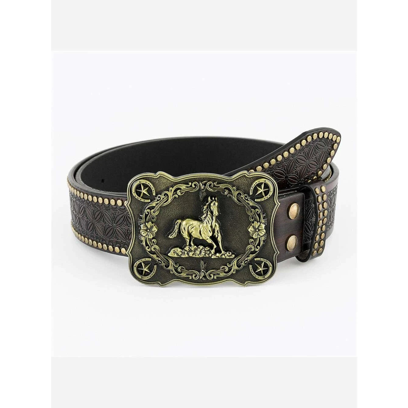 KIMLUD, Denim Belt Cow Head Large Plate Buckle Trendy Denim Belt Cow Head, KIMLUD Womens Clothes