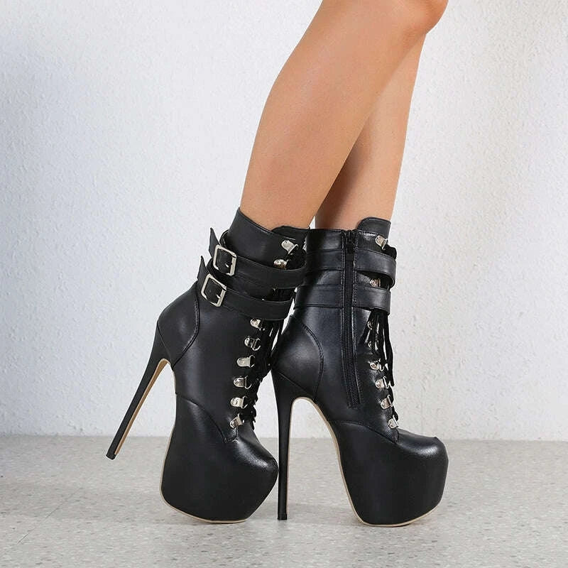 KIMLUD, Boots Motorcycle Boots Waterproof Platform Super High Heel Punk, KIMLUD Womens Clothes