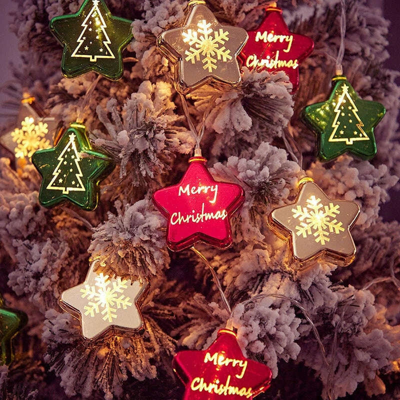 KIMLUD, Christmas Tree Led Pendant Gilding Ribbon Christmas, KIMLUD Womens Clothes