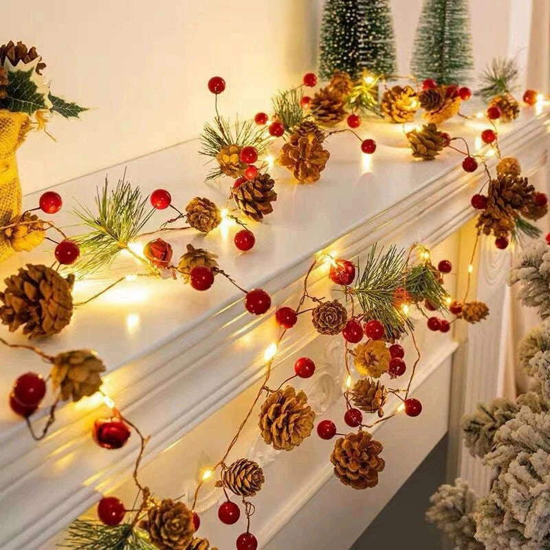 KIMLUD, Christmas Tree Decorative Lamp Christmas Scene Layout Pendant Lighting Ribbon Luminous Ribbon LED Lighting Chain Ribbon Ornaments, KIMLUD Womens Clothes