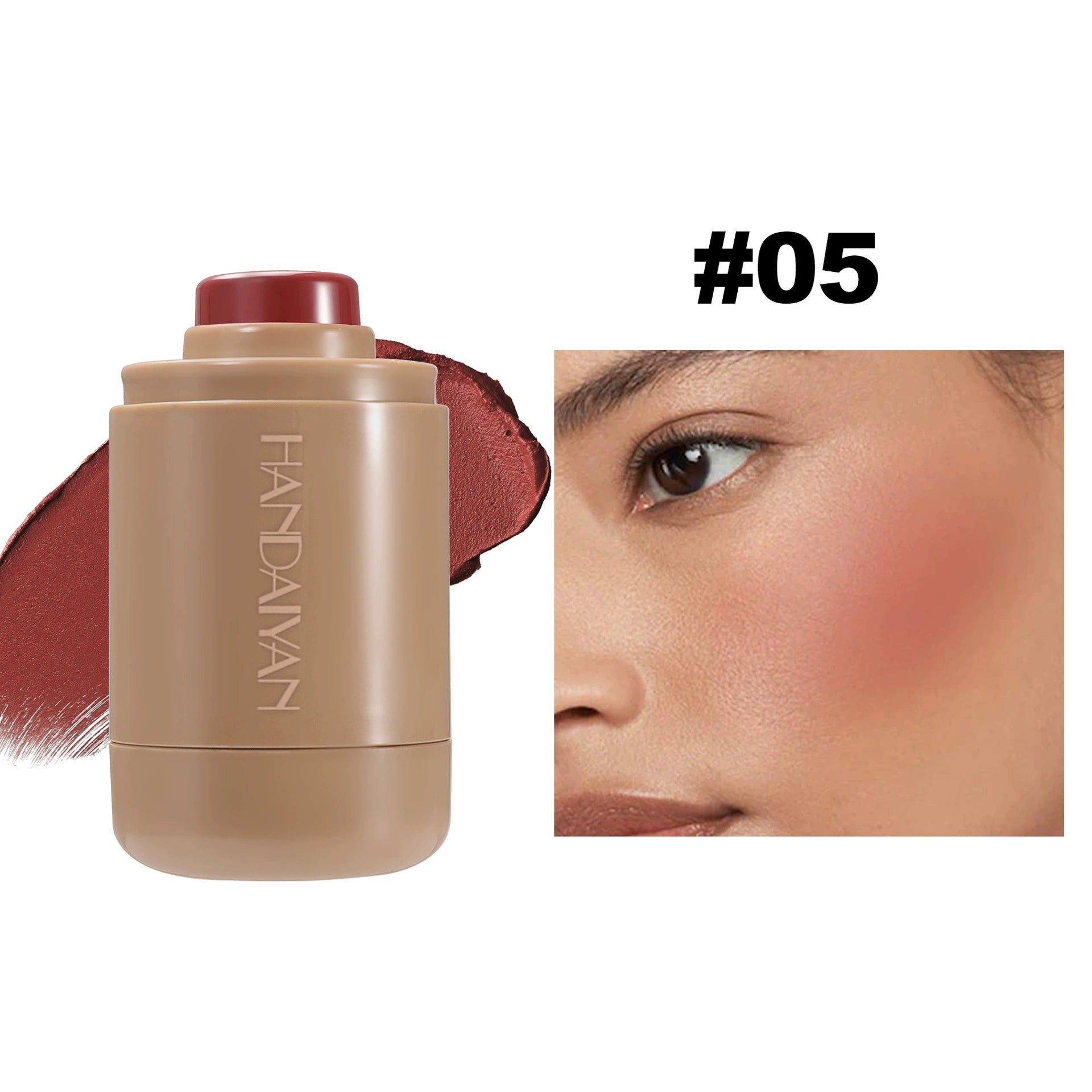 Cyber Celebrity Style New Arrival Haili Rhode Same Style Blush Repair Nature Matte Portable Lip and Cheek Dual-Use Pocket Blush Stick