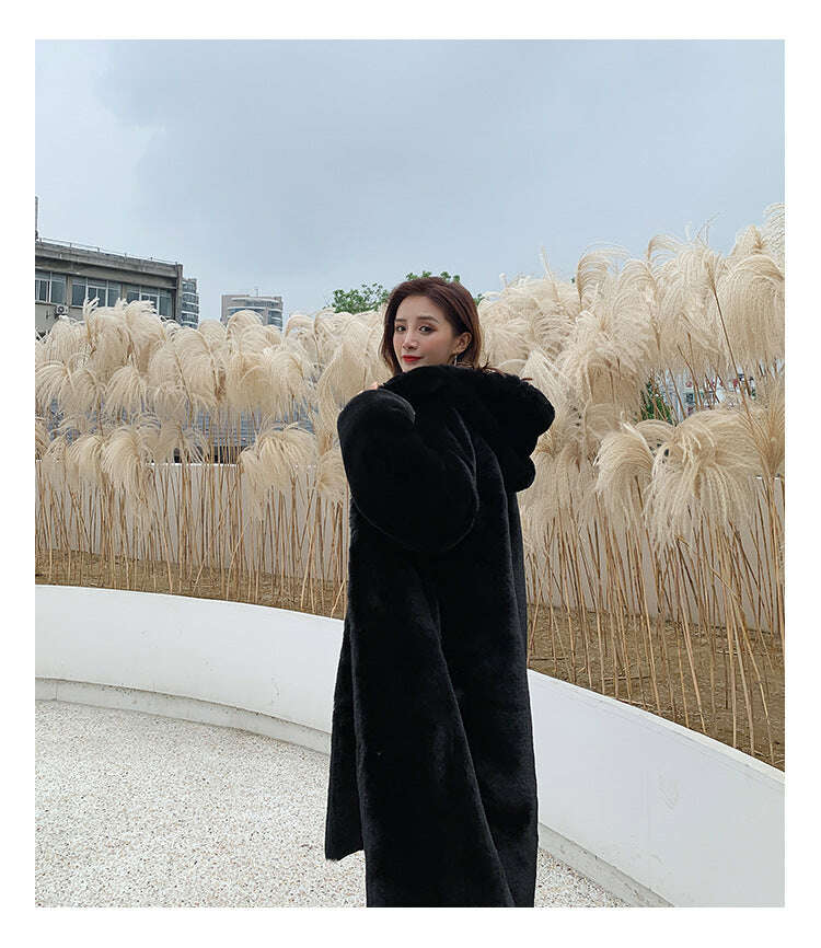 KIMLUD, 2024 New Winter Hooded Women Faux Fur Coat Ladies Thick Warm Long Fur Jacket Soft Tedy Female Loose Faux Fur Coats Outwear Parka, KIMLUD Womens Clothes