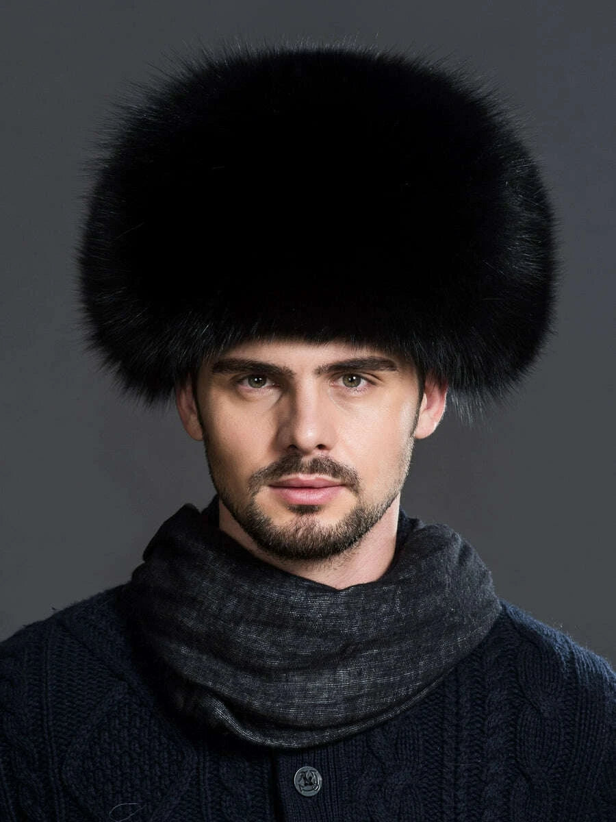 KIMLUD, Winter Middle-Aged and Elderly Raccoon Fur Leather Men Ushanka, KIMLUD Womens Clothes