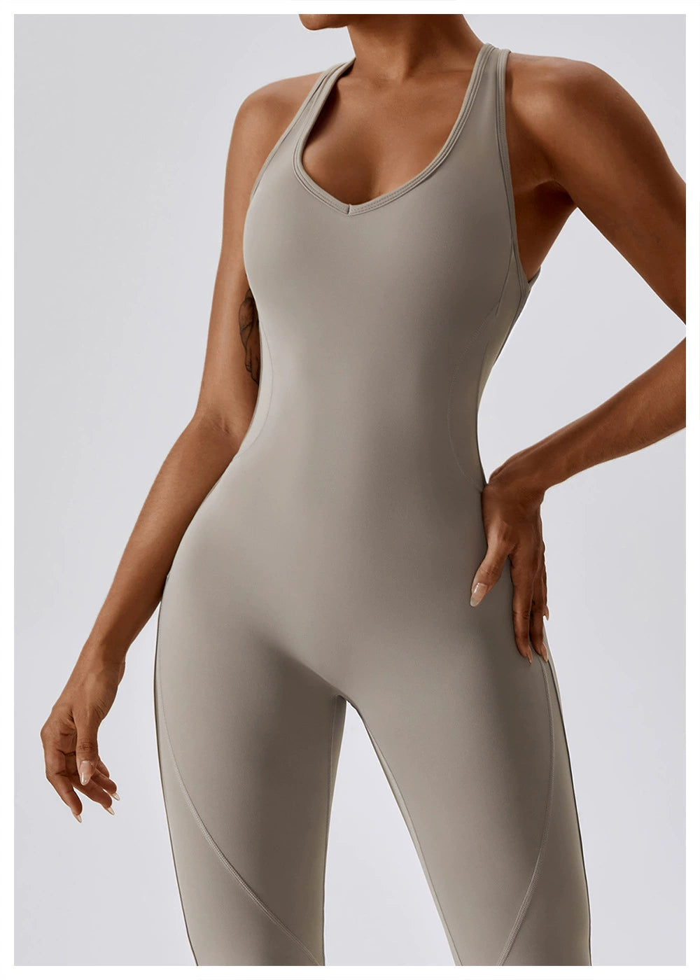 Open Back Quick-Drying Slightly Flared Dance Yoga Clothes Jumpsuit