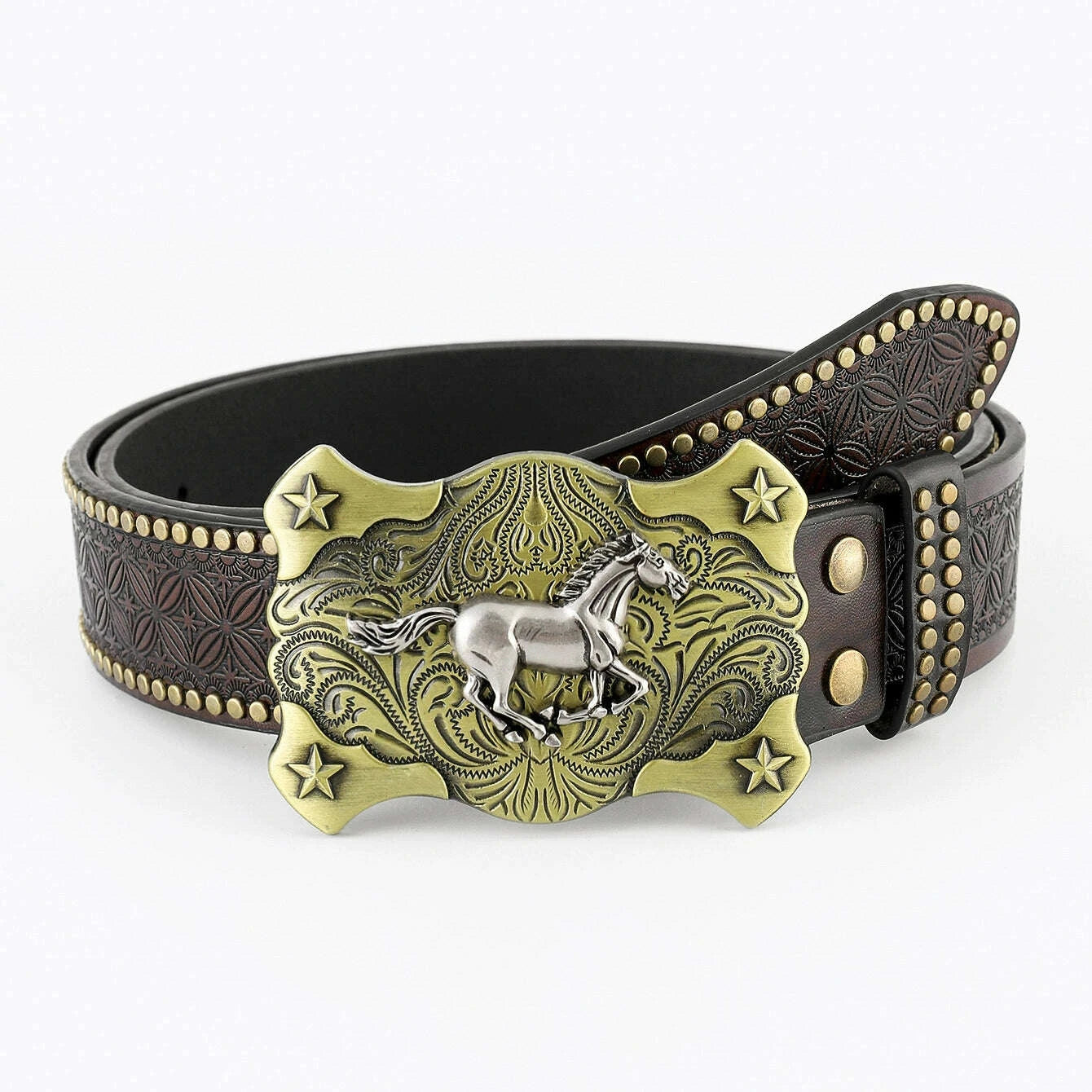 KIMLUD, Denim Belt Cow Head Large Plate Buckle Trendy Denim Belt Cow Head, KIMLUD Womens Clothes
