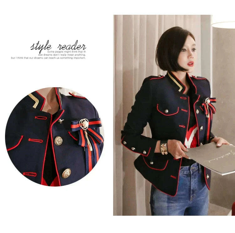 KIMLUD, Women's Korean-Style Short Coat for Autumn and Winter Stand-up Collar Slim Fit, KIMLUD Womens Clothes
