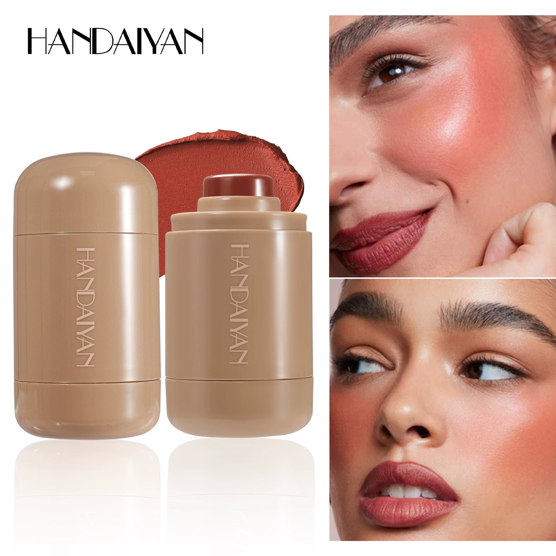 Cyber Celebrity Style New Arrival Haili Rhode Same Style Blush Repair Nature Matte Portable Lip and Cheek Dual-Use Pocket Blush Stick