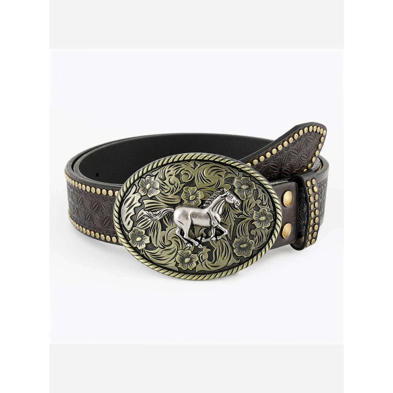 KIMLUD, Denim Belt Cow Head Large Plate Buckle Trendy Denim Belt Cow Head, KIMLUD Womens Clothes