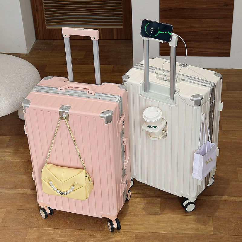 Japanese Import Luggage Women's New Arrival Multi-Functional Hook Boarding Bag Universal Wheel 24 Pull Rod Men's Password Suitcase