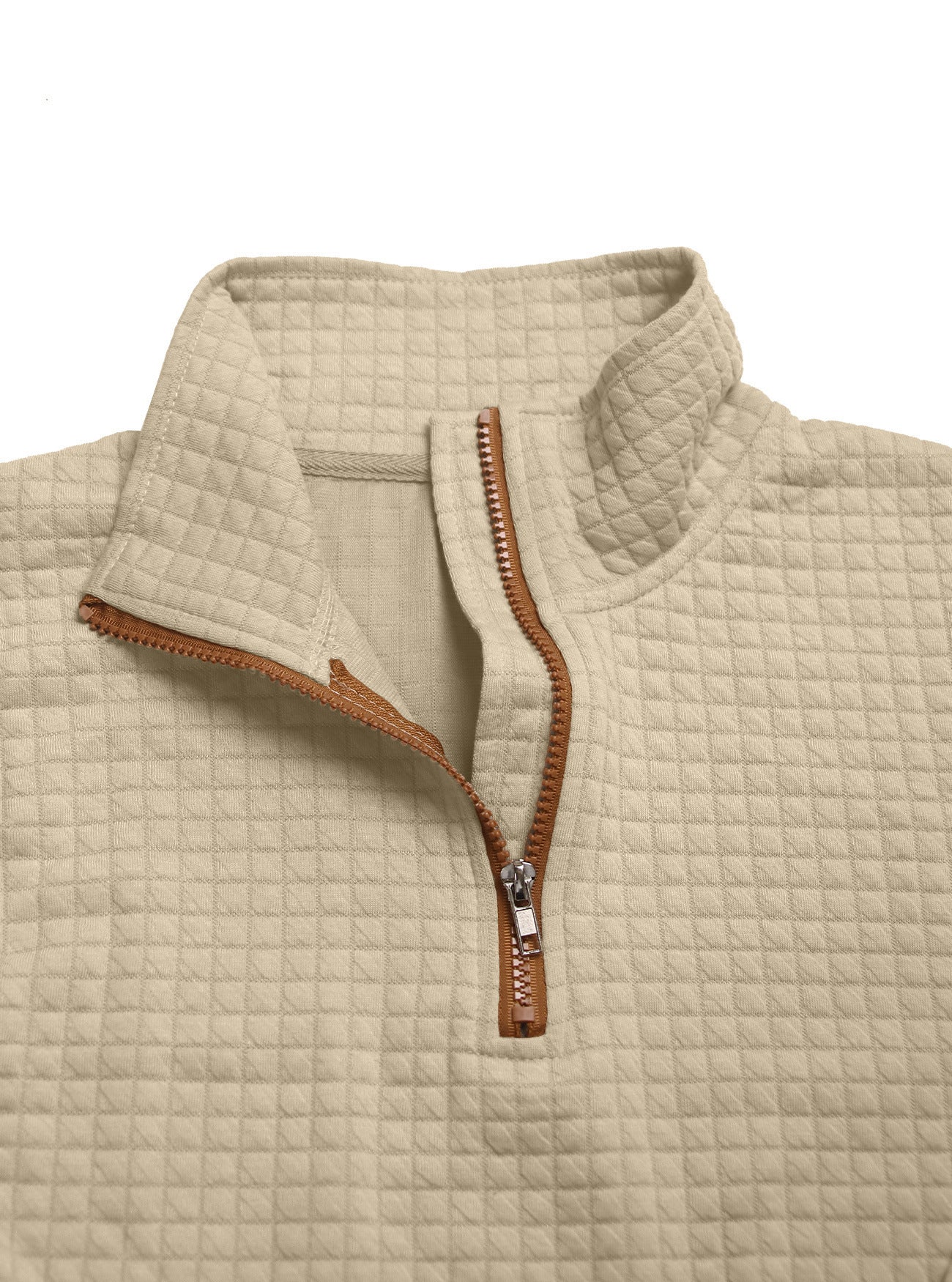 Quilted Zip-Up Sweatshirt For Autumn And Winter — Navy | KIMLUD