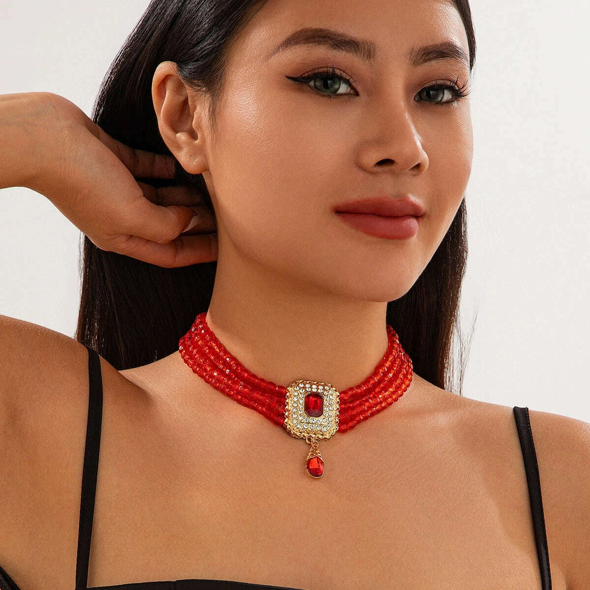 womens-square-diamond-embedded-acrylic-beads-multi-layer-necklace-affordable-luxury-fashion-wide-elegant-internet-hot-fashionable-clavicle-chainkimlud-womens-fashion-34627482