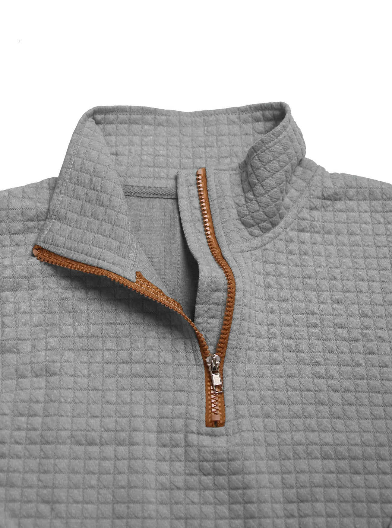 Quilted Zip-Up Sweatshirt For Autumn And Winter — Navy | KIMLUD