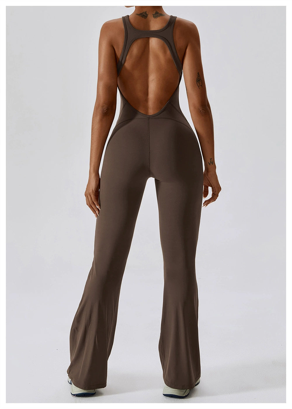 Open Back Quick-Drying Slightly Flared Dance Yoga Clothes Jumpsuit
