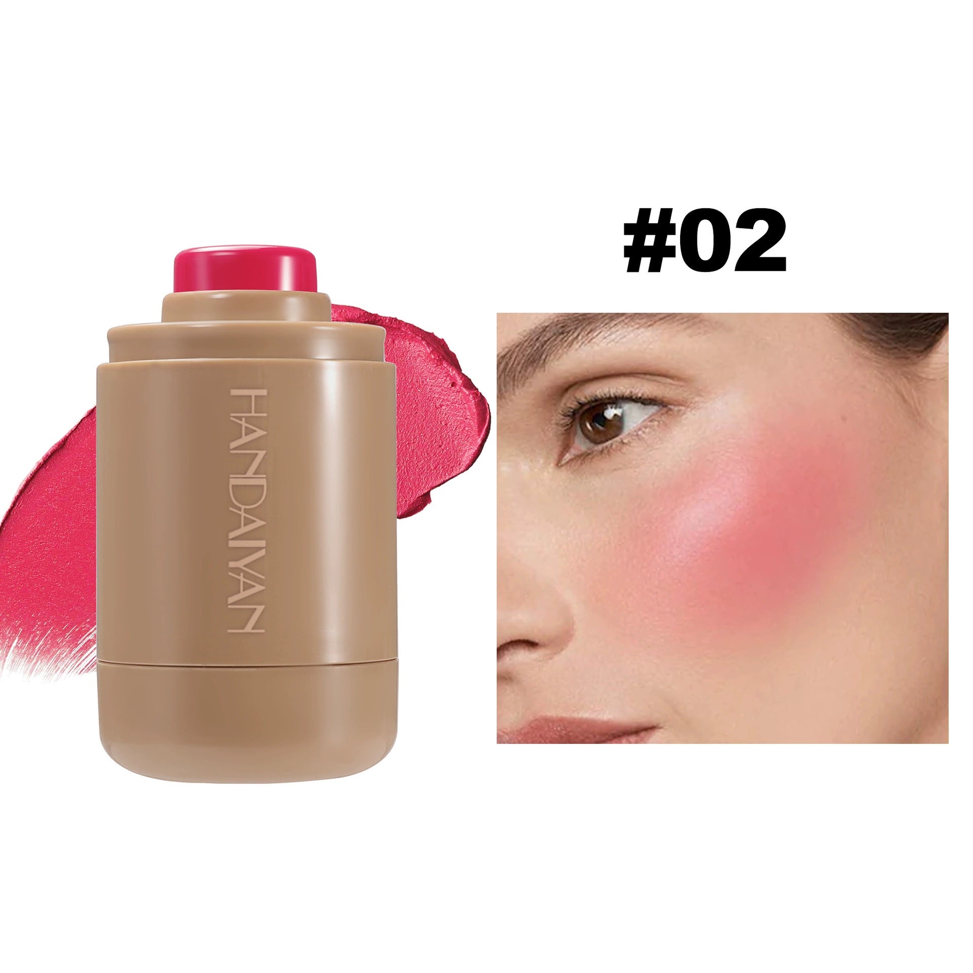 Cyber Celebrity Style New Arrival Haili Rhode Same Style Blush Repair Nature Matte Portable Lip and Cheek Dual-Use Pocket Blush Stick
