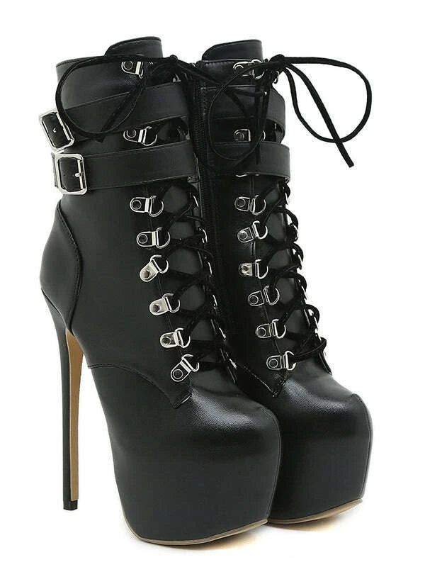 KIMLUD, Boots Motorcycle Boots Waterproof Platform Super High Heel Punk, KIMLUD Womens Clothes