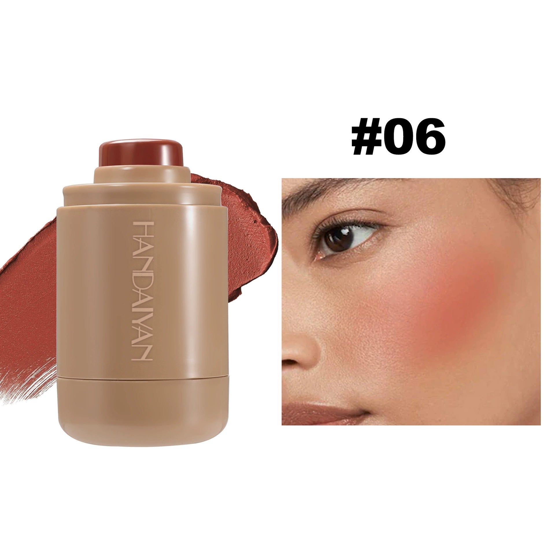 Cyber Celebrity Style New Arrival Haili Rhode Same Style Blush Repair Nature Matte Portable Lip and Cheek Dual-Use Pocket Blush Stick