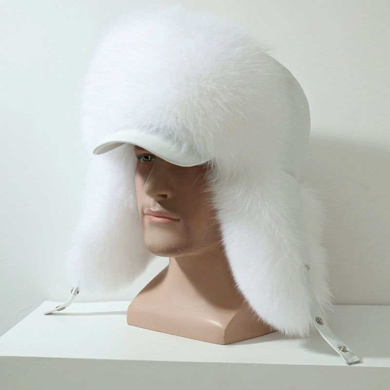 KIMLUD, Winter Middle-Aged and Elderly Raccoon Fur Leather Men Ushanka, KIMLUD Womens Clothes