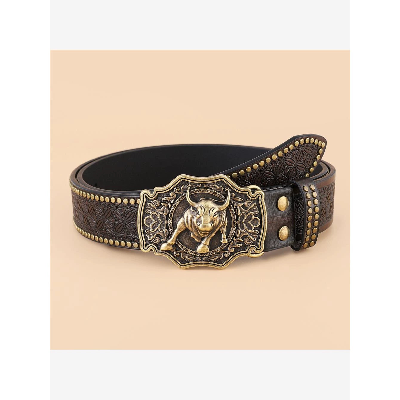 KIMLUD, Denim Belt Cow Head Large Plate Buckle Trendy Denim Belt Cow Head, KIMLUD Womens Clothes