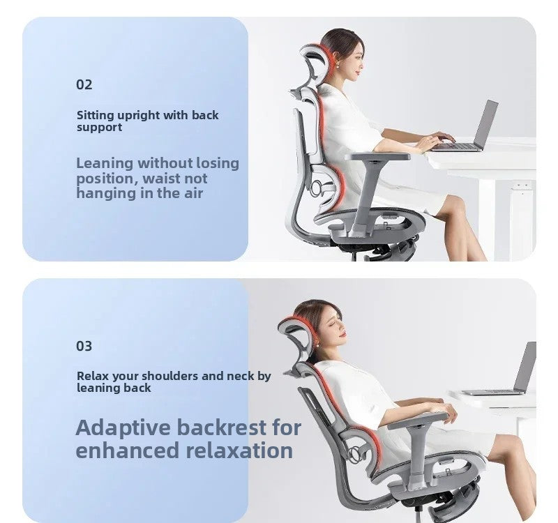 Ergonomic Mesh Office Chair With Wheels — Gray | KIMLUD