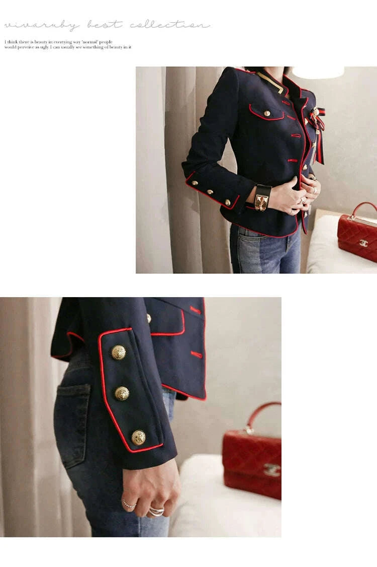 KIMLUD, Women's Korean-Style Short Coat for Autumn and Winter Stand-up Collar Slim Fit, KIMLUD Womens Clothes