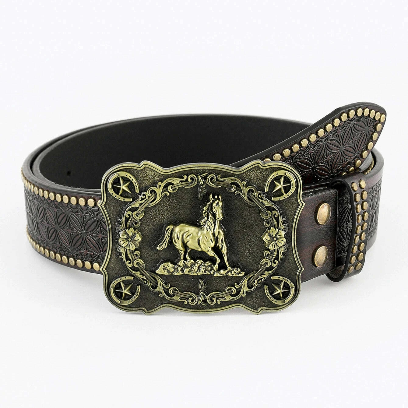 KIMLUD, Denim Belt Cow Head Large Plate Buckle Trendy Denim Belt Cow Head, KIMLUD Womens Clothes