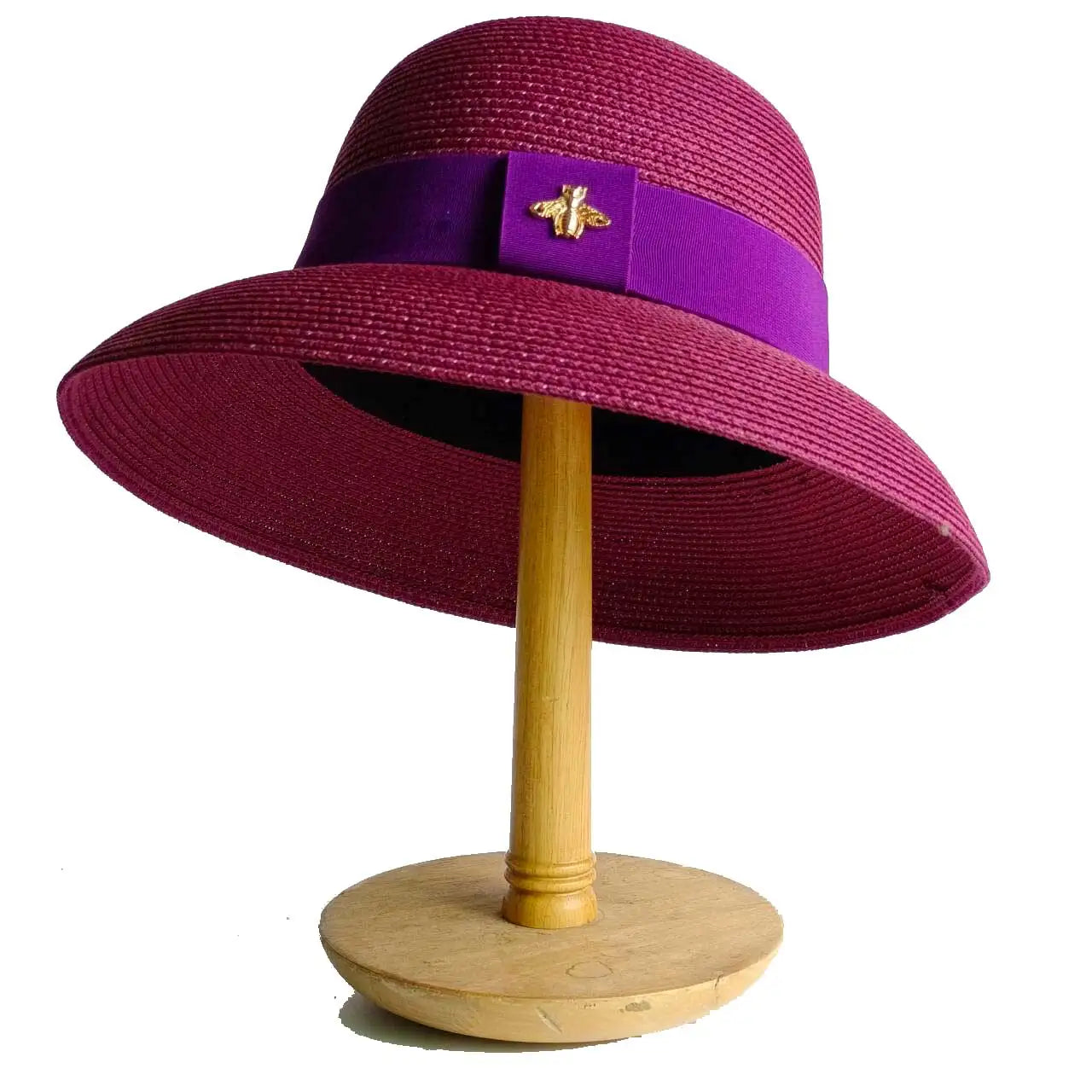 Straw Hepburn Style Solid Sun Hat — Natural | KIMLUD