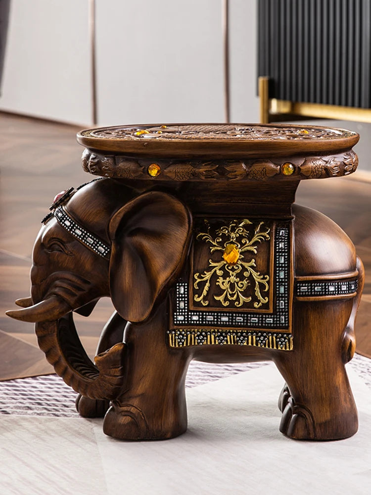 Creative Elephant Stool,Statue Resin Furniture,Luxury Living Room,Entrance Shoe Changing Stools,Floor Decoration Sculpture Gift