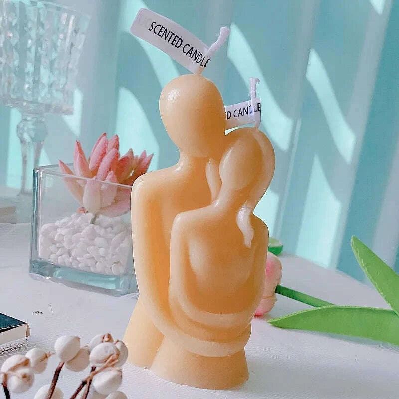 KIMLUD, Wedding Supplies Couple Candle 520 Creative Gift To Hug Men And Women Warm Love Shaped Aromatherapy Candle, KIMLUD Womens Clothes