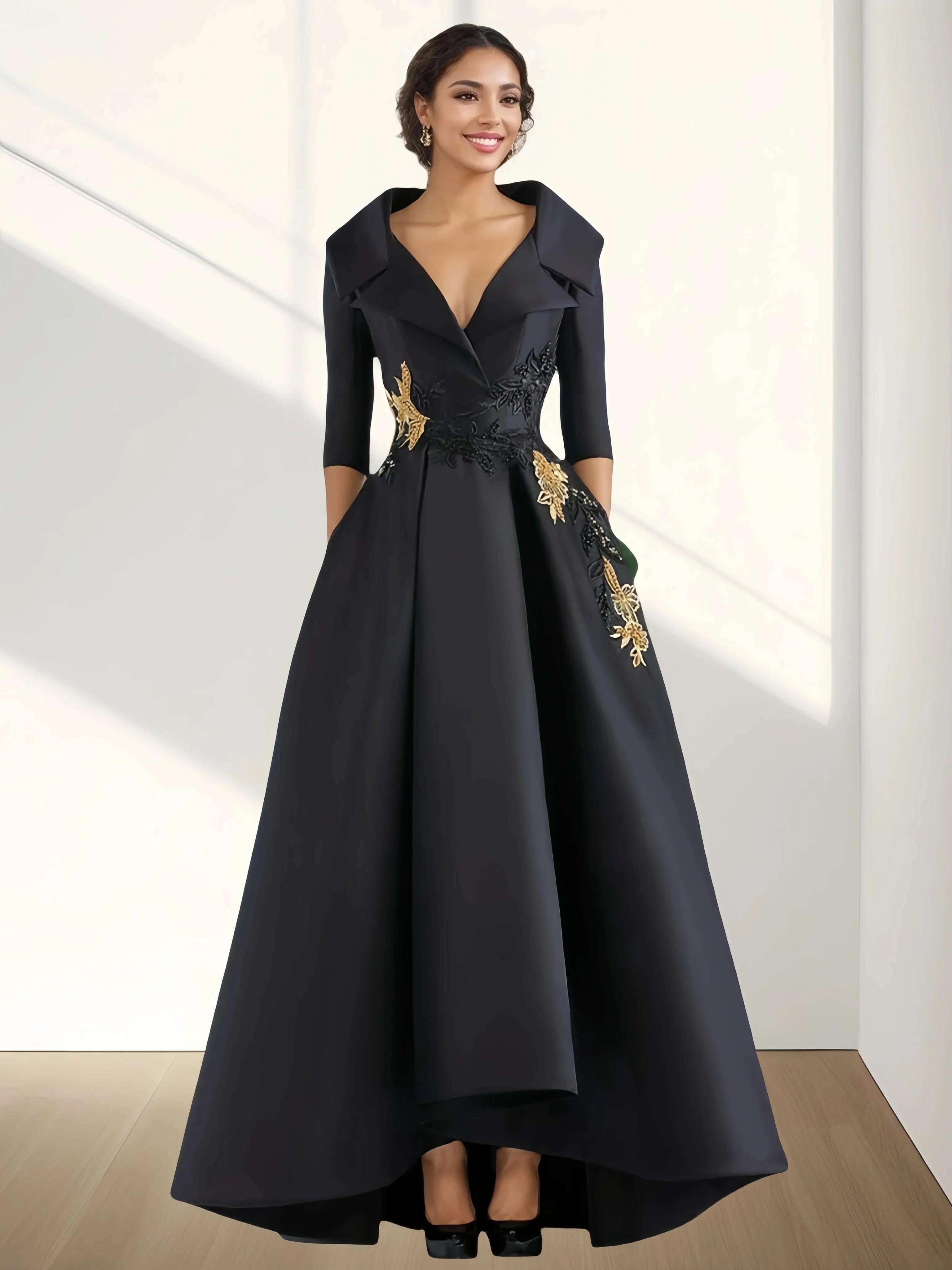 kimlud-a-line-evening-gown-vintage-elegant-dress-floor-length-34-length-sleeve-v-neck-satin-with-beading-appliques-2024-kimlud-womens-clothes-35042521