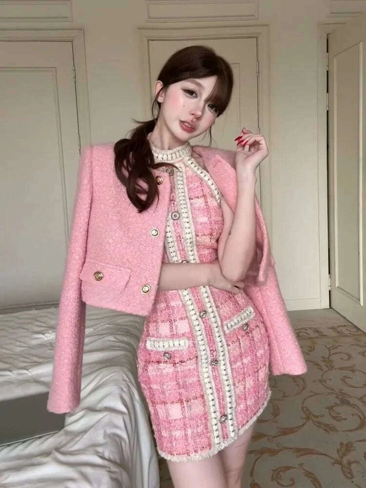 winter-korean-fashion-womens-two-pieces-set-pink-french-elegant-retro-office-lady-slimming-tweed-suit-set-blazer-and-skirt-setkimlud-womens-clothes-35079693