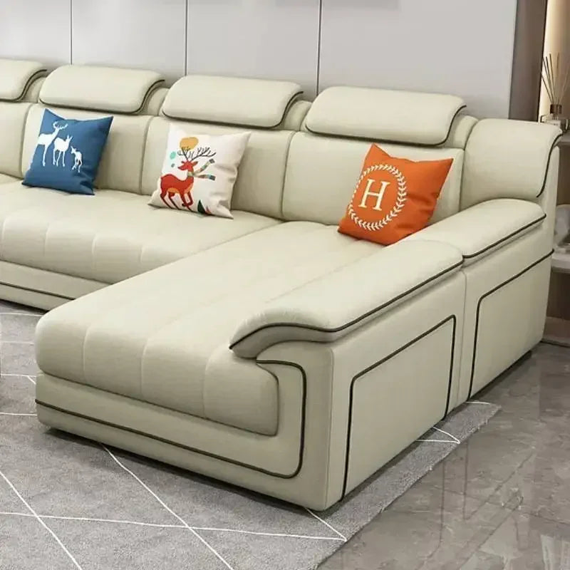 Nordic Wood Frame Sofa Two-Seater With Armrests In Soft Upholstery — Beige | KIMLUD