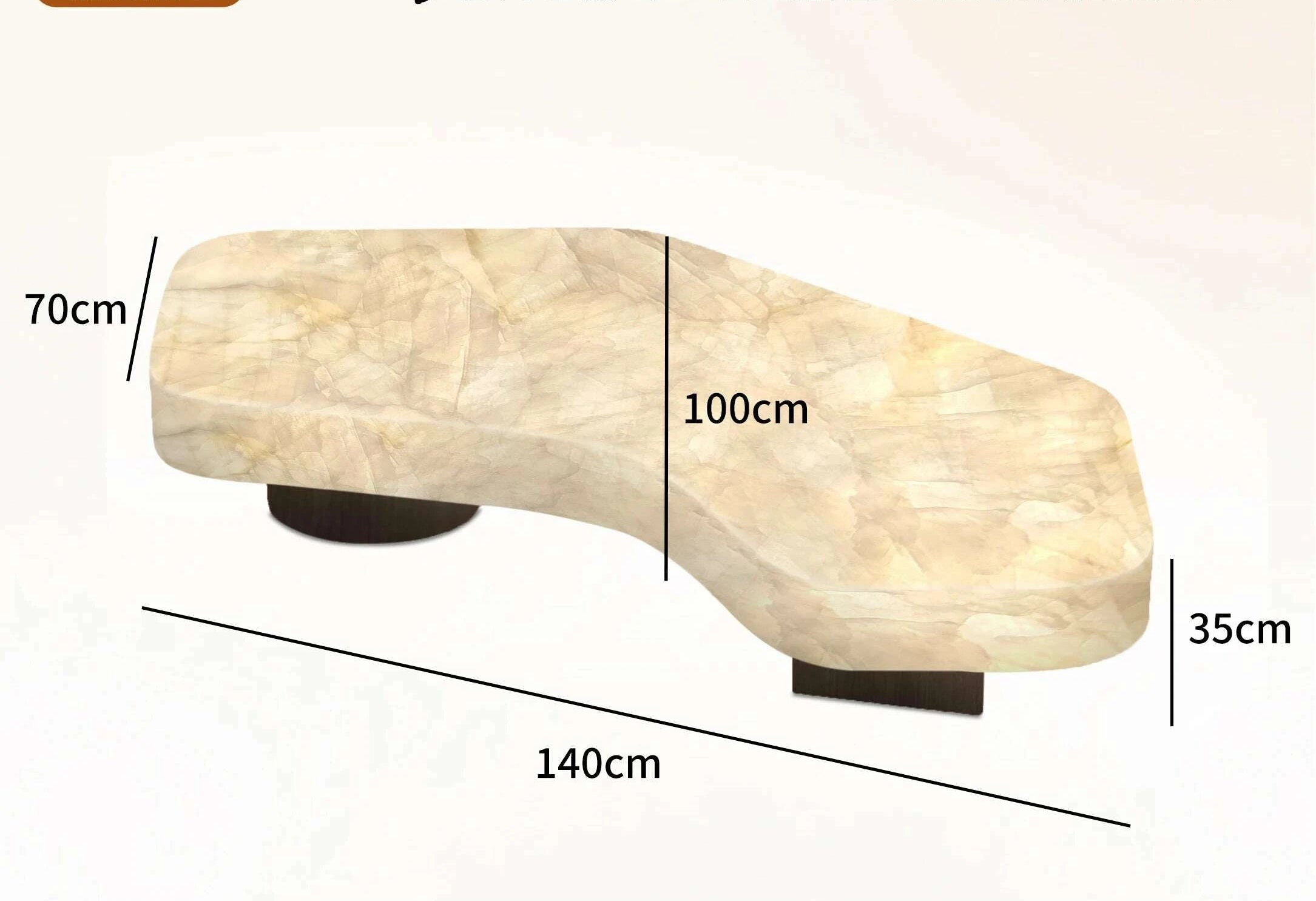KIMLUD, Living room geometric coffee table luminous jade luxury stone white ice jade crescent moon light luxury advanced large flat, KIMLUD Womens Clothes